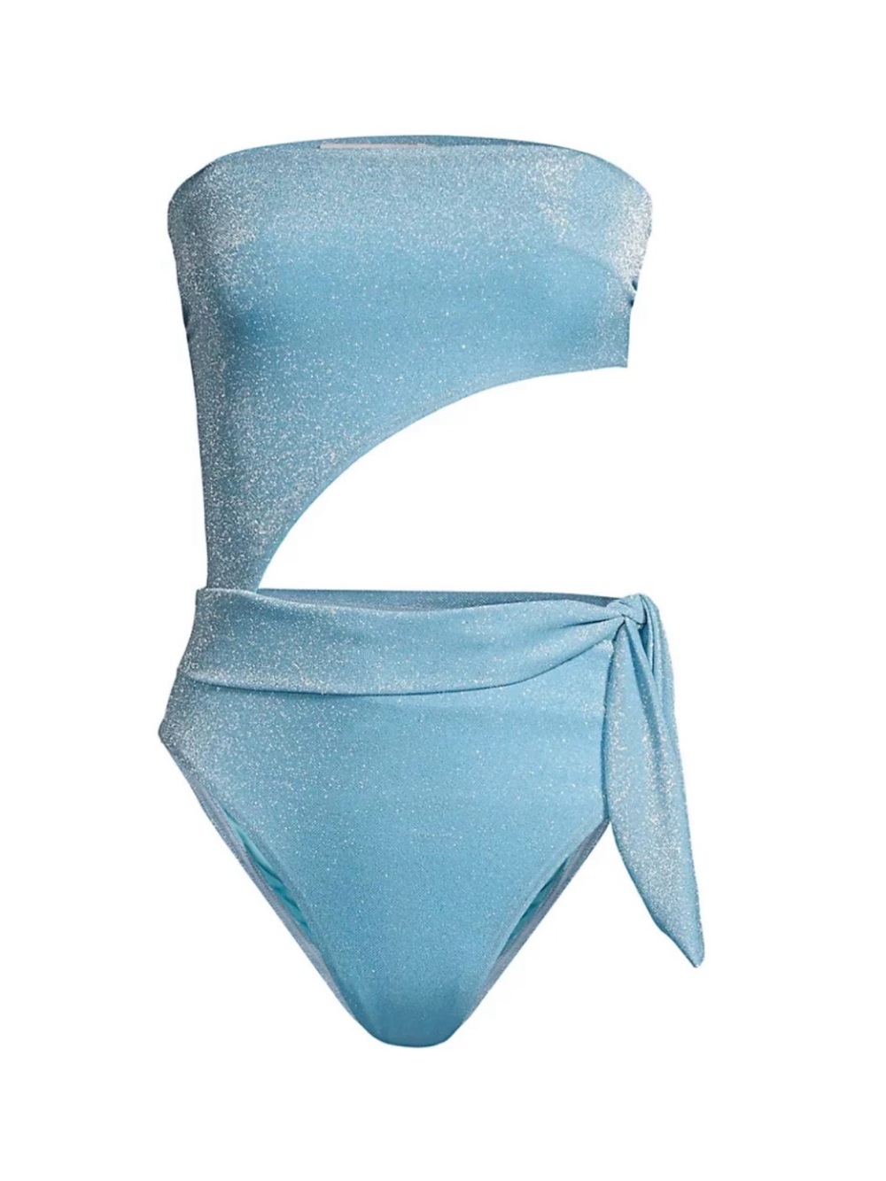 Ramy Brook Gigi One-Shoulder Cutout Swimsuit Light Blue